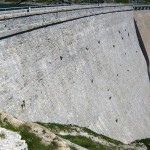 Ibex Goats Climbing the Diga del Ingino Dam